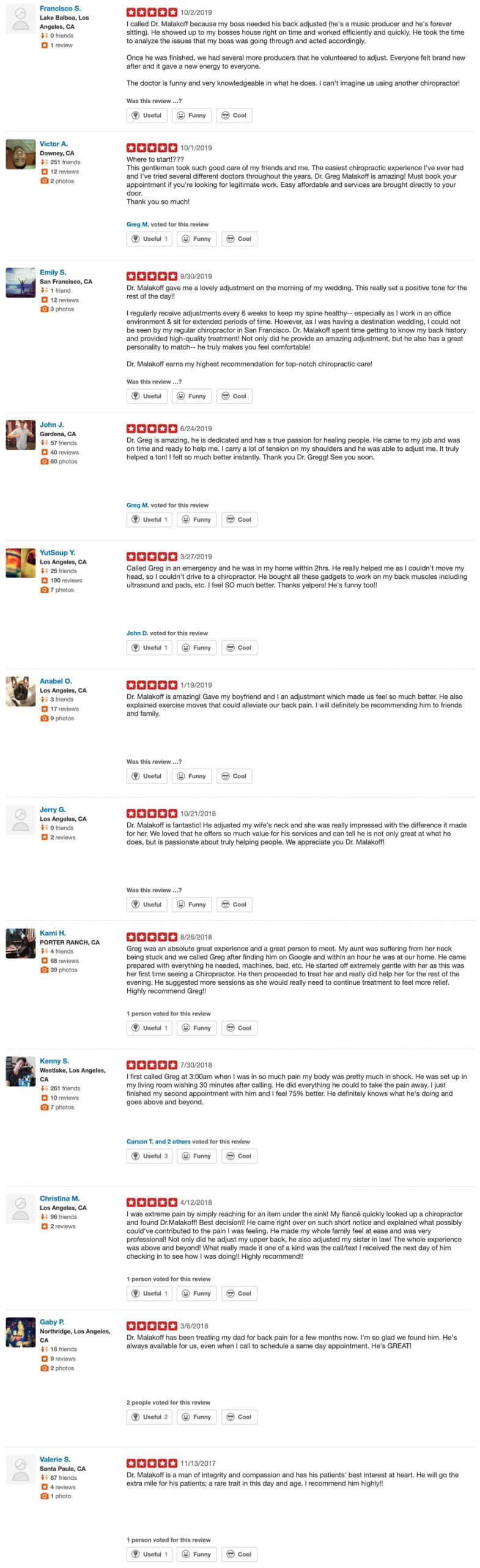 Dr Greg Malakoff Chiropractor Los Angeles Yelp Reviews