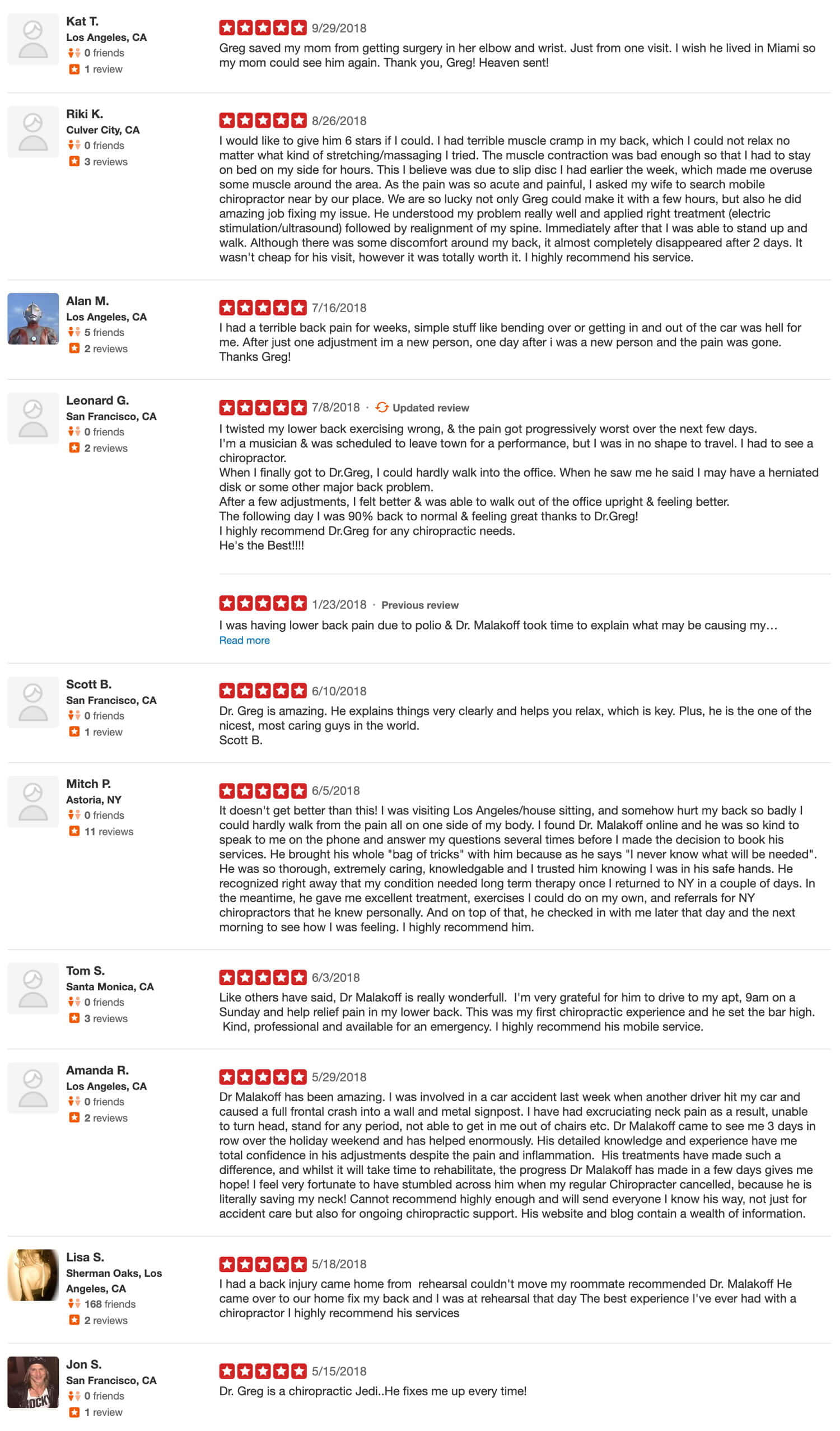 Dr Greg Malakoff Chiropractor Los Angeles Yelp Reviews Page 4