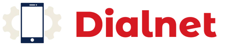 Logo of Dialnet featuring a red stylized text Dialnet next to a graphic of a smartphone with curved lines on the left, suggesting connectivity or communication.
